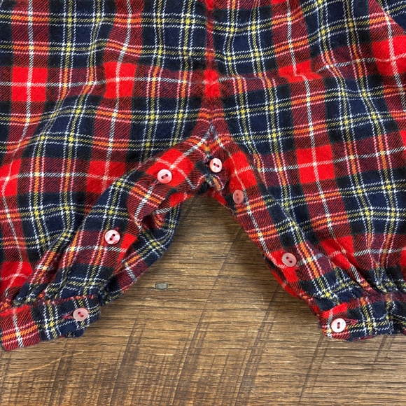 Vintage Pappa & Ciccia Romper 100% Wool Plaid Buttons Size 6 months - Picture 6 of 8